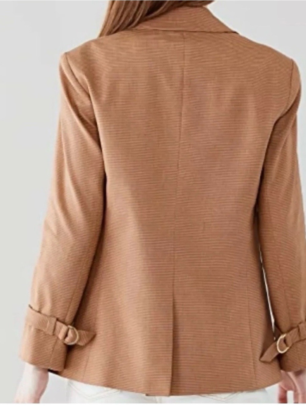 Veronica Beard Camel/Tan Single-Button Textured Blazer - Picture 7 of 15